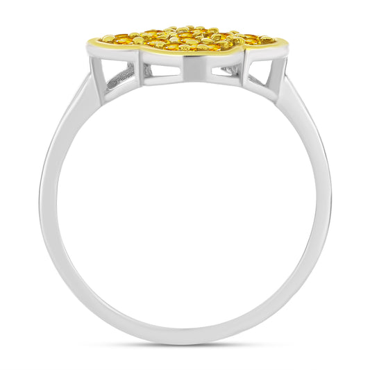 Anillo de Plata con Citrino de los Montes Urales