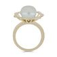 Anillo de Plata Bañada en Oro con Perla blanca de agua dulce