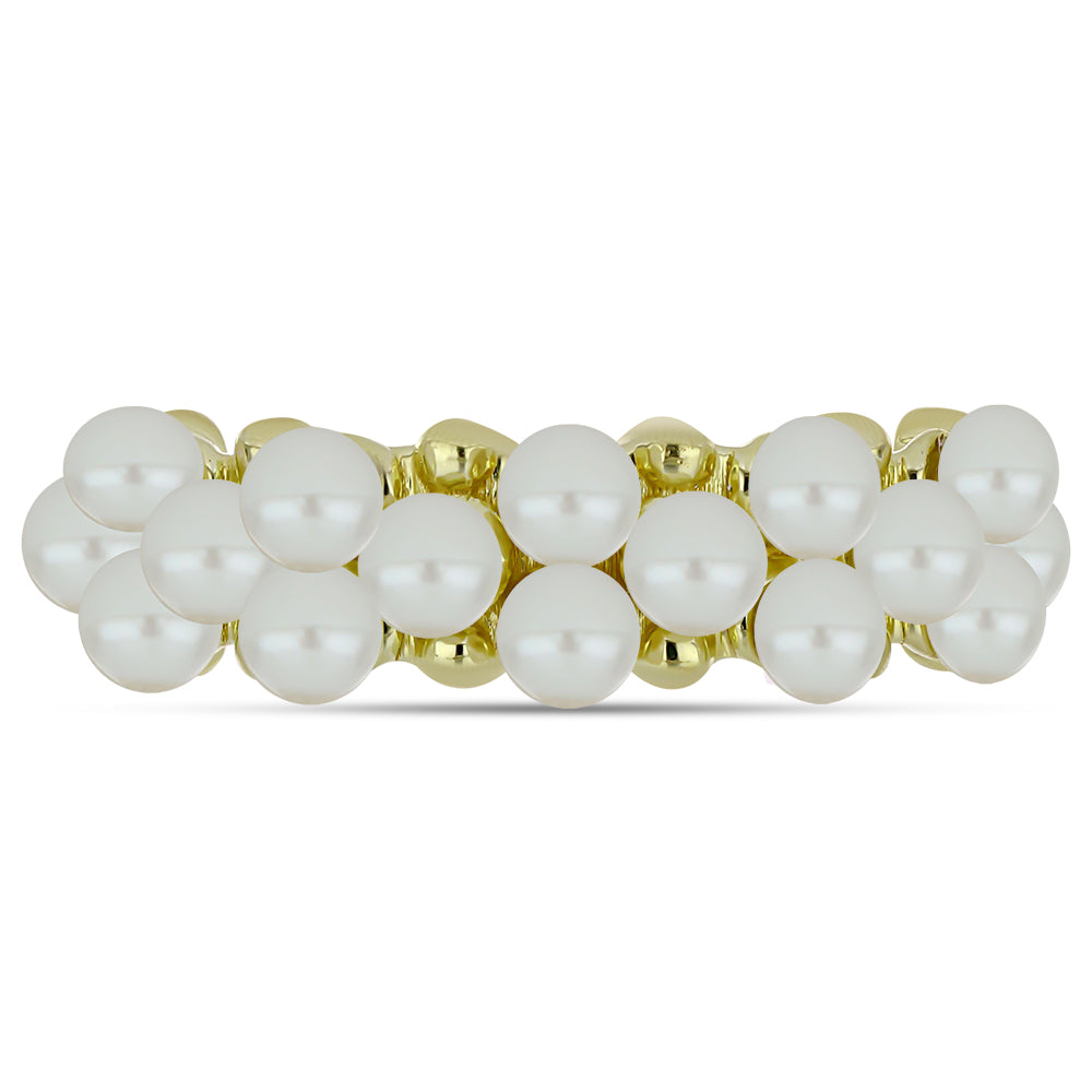 Anillo de Plata Bañada en Oro con Perla blanca de agua dulce 1 