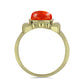 Anillo de Plata Bañada en Oro con Coral de Esponja Roja