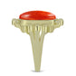 Anillo de Plata Bañada en Oro con Coral de Esponja Roja