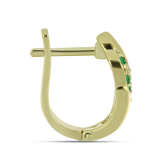 Pendientes de Plata Bañada en Oro con Esmeralda de Zambia