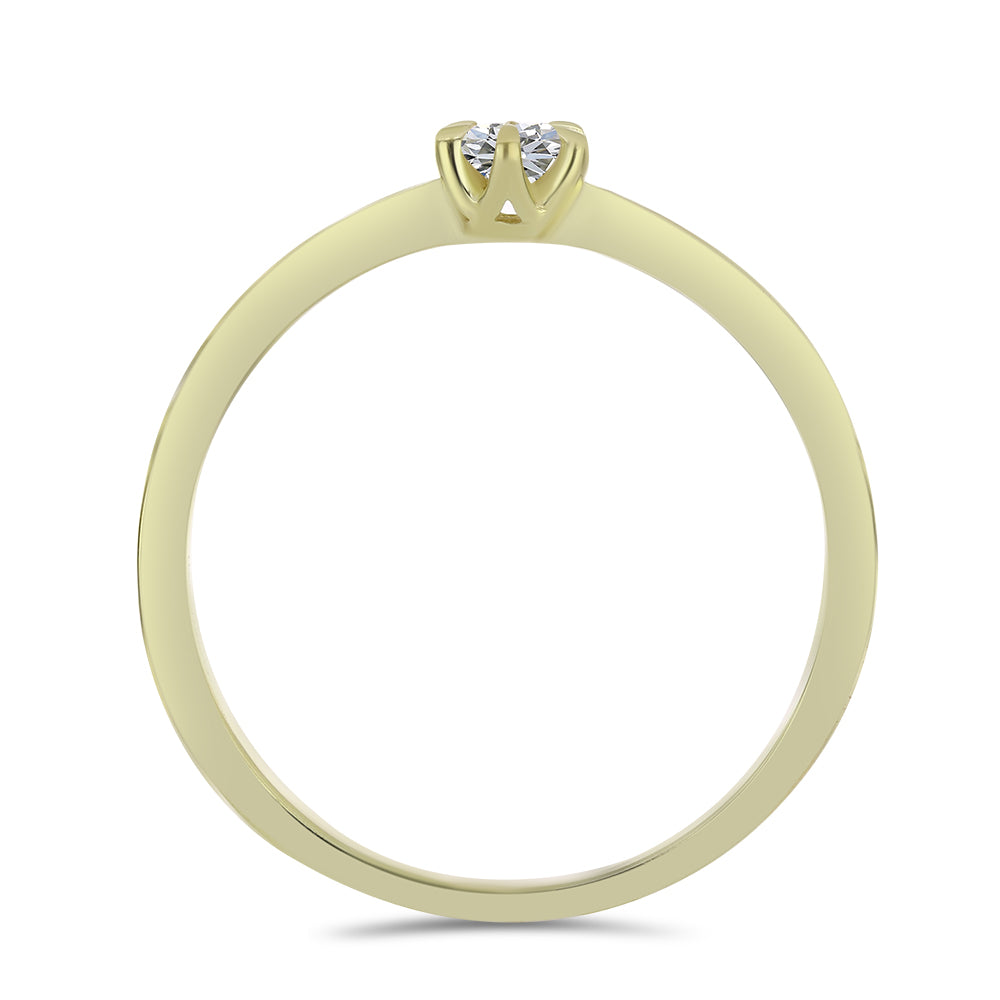 Anillo de Plata Bañada en Oro con Diamante certificado y cultivado en laboratorio