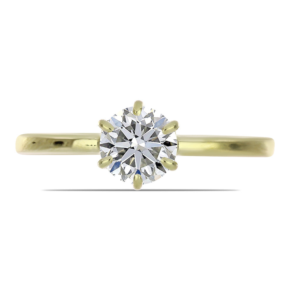Anillo de Plata Bañada en Oro con Diamante certificado y cultivado en laboratorio 1 
