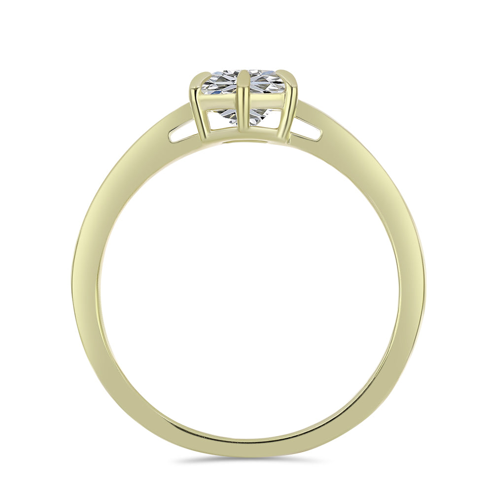 Anillo de Plata Bañada en Oro con Diamante certificado y cultivado en laboratorio 2 