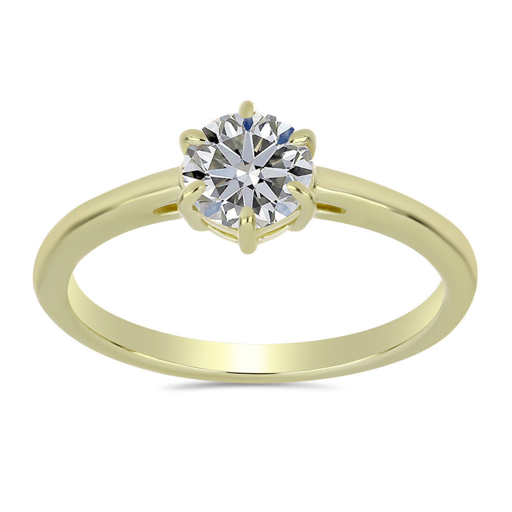 Anillo de Plata Bañada en Oro con Diamante certificado y cultivado en laboratorio 3 