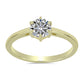 Anillo de Plata Bañada en Oro con Diamante certificado y cultivado en laboratorio