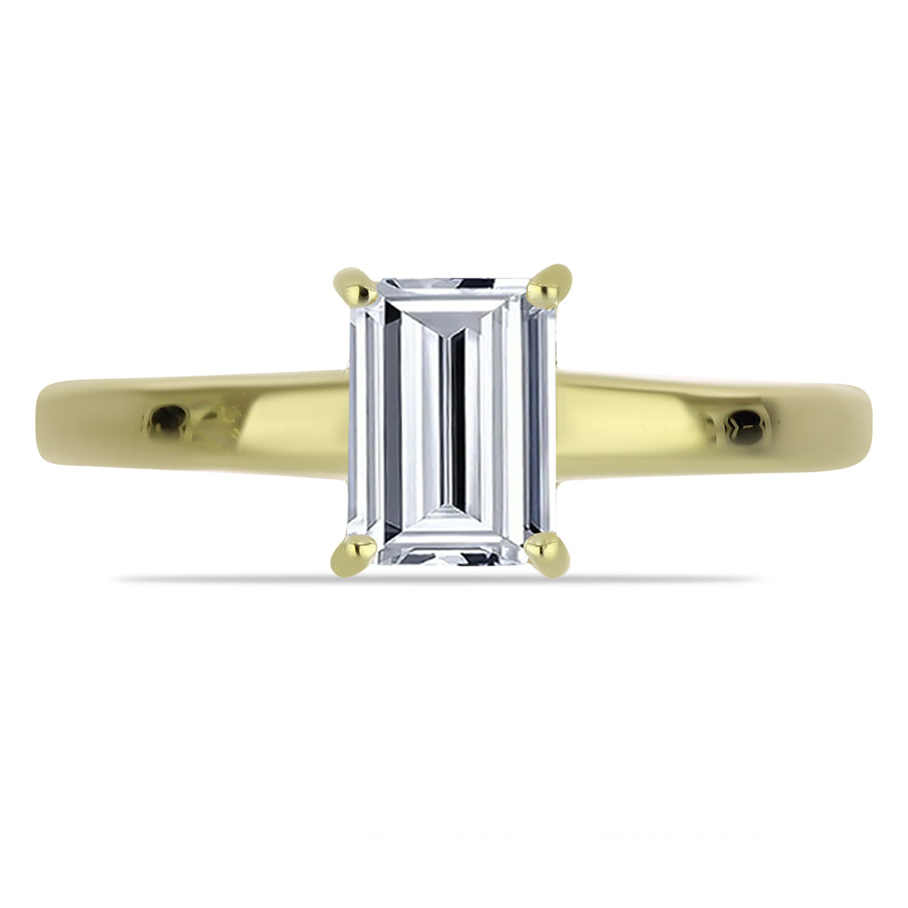 Anillo de Plata Bañada en Oro con Diamante certificado y cultivado en laboratorio