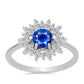 Anillo de Plata con Zafiro Azul Australiano y Topacio Blanco