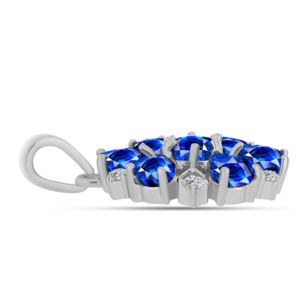 Colgante de Plata con Zafiro Azul Australiano y Topacio Blanco 2 