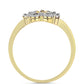 Anillo de Plata Bañada en Oro con Diamante Cognac y Topacio Blanco