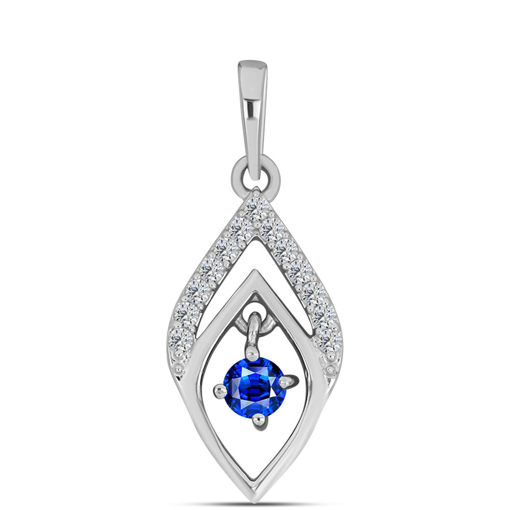 Colgante de Plata con Zafiro Azul Australiano y Topacio Blanco 1 