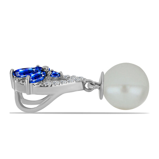 Colgante de Plata con Zafiro Azul Australiano y Perla de Agua Dulce