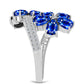 Anillo de Plata con Zafiro Azul Australiano y Topacio Blanco