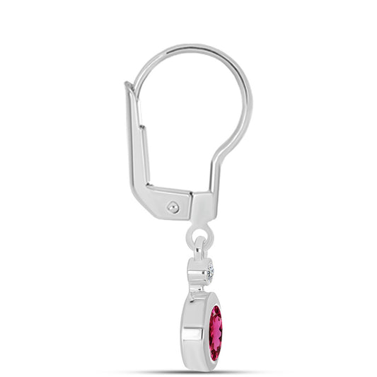 Pendientes de Plata con Rubelita de Cruzeiro y Topacio Blanco