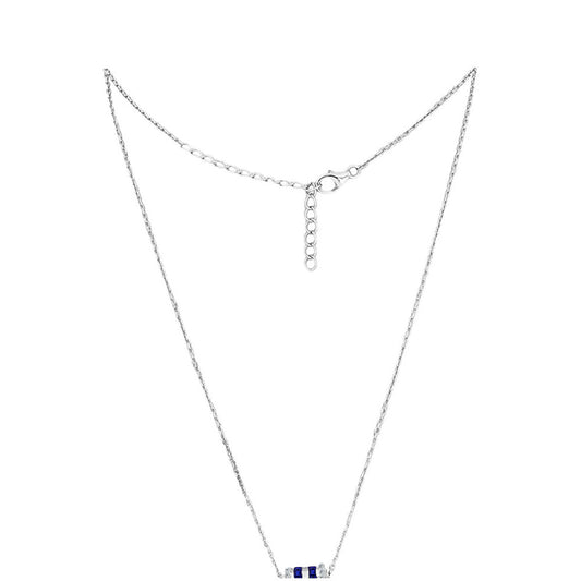 Collar de Plata con Zafiro Azul Australiano y Topacio Blanco