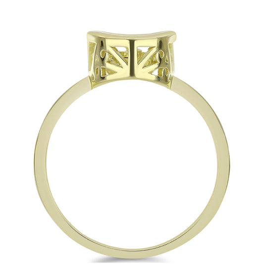 Anillo de Plata Bañada en Oro con Diamante Cognac