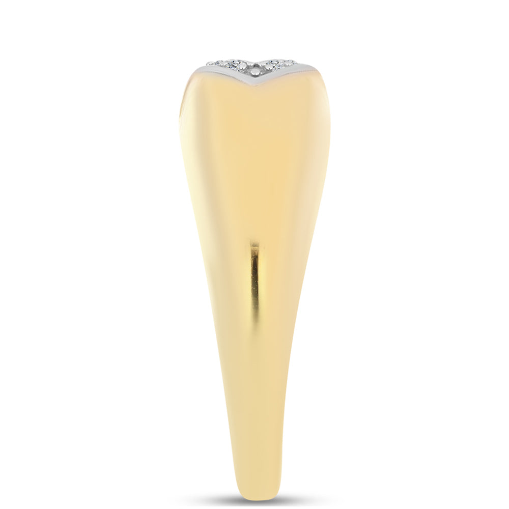 Anillo de Plata Bañada en Oro con Diamante Cognac y Topacio Blanco 4 