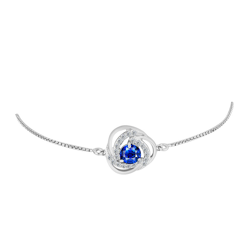 Pulsera de Plata con Zafiro Azul Australiano y Topacio Blanco 2 