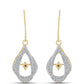 Pendientes de Plata Bañada en Oro con Diamante Cognac y Topacio Blanco