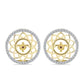 Pendientes de Plata Bañada en Oro con Diamante Cognac y Topacio Blanco