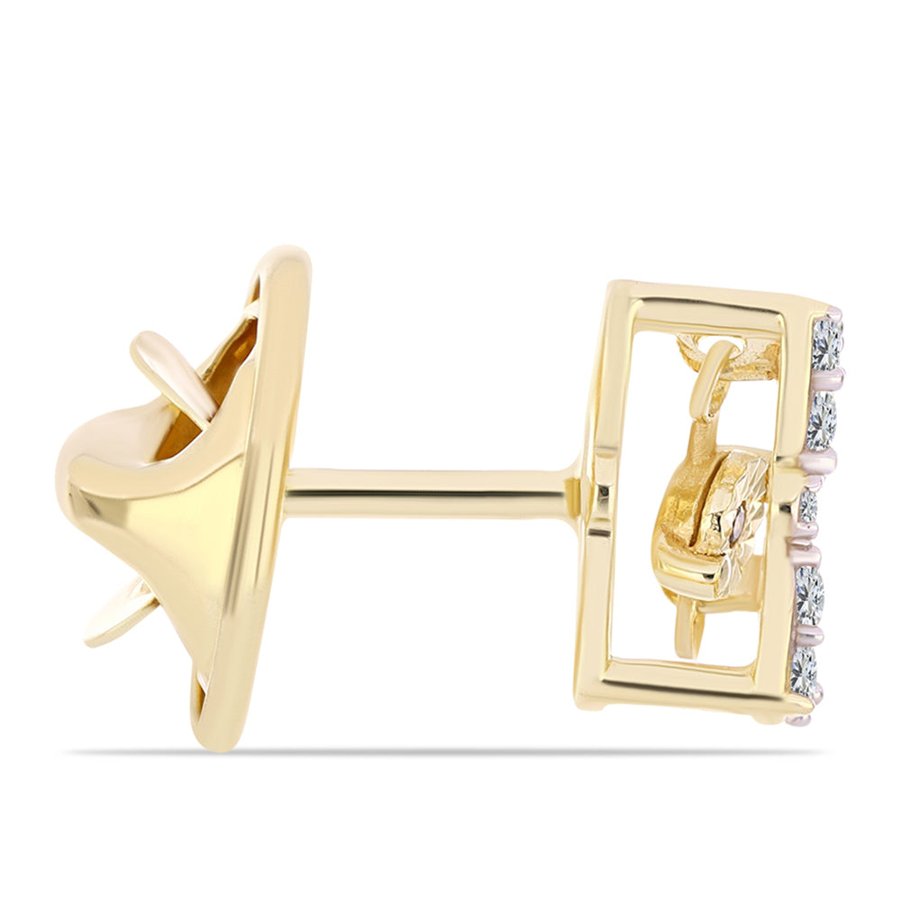 Broche de Plata Bañada en Oro con Diamante Cognac y Topacio Blanco