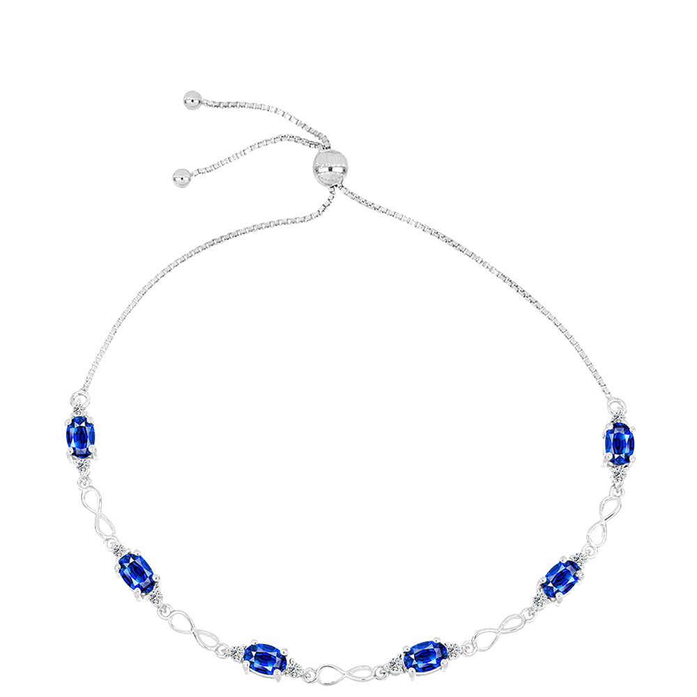 Pulsera de Plata con Zafiro Azul Australiano y Topacio Blanco