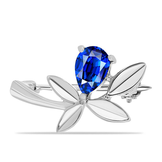 Broche de Plata con Zafiro Azul Australiano