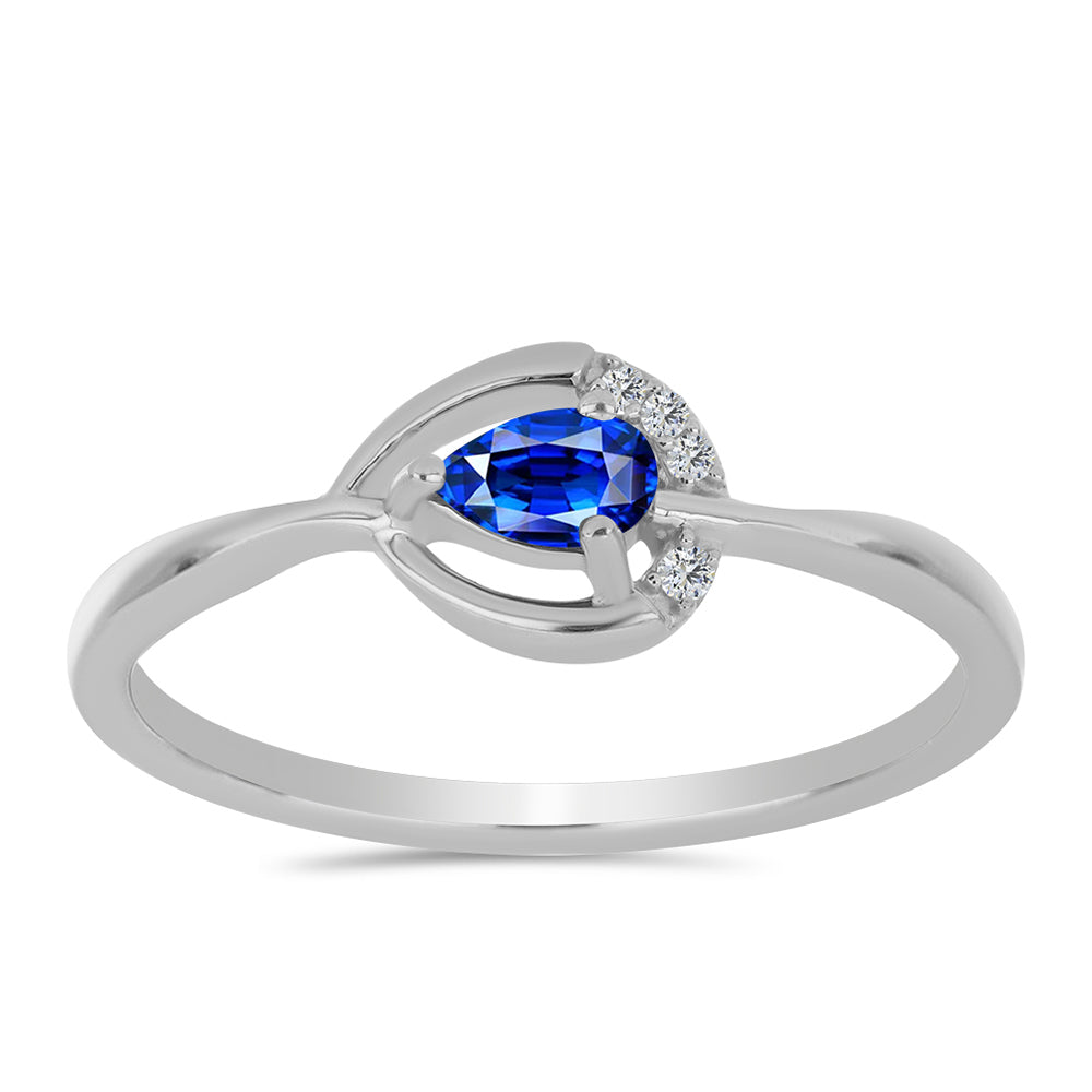 Anillo de Plata con Zafiro Azul Australiano y Topacio Blanco