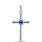 Cruz Colgante de Plata con Zafiro Azul Australiano