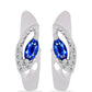 Pendientes de Plata con Zafiro Azul Australiano y Topacio Blanco