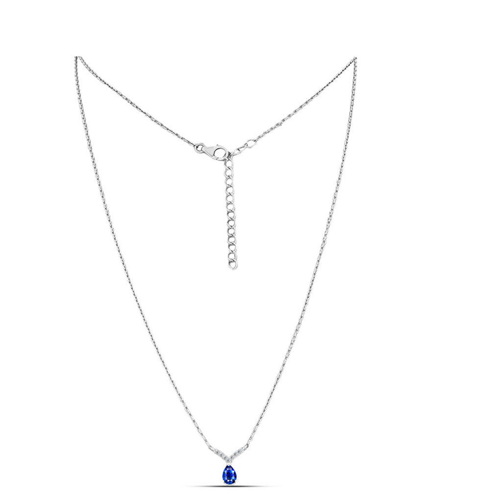 Collar de Plata con Zafiro Azul Australiano y Topacio Blanco 1 