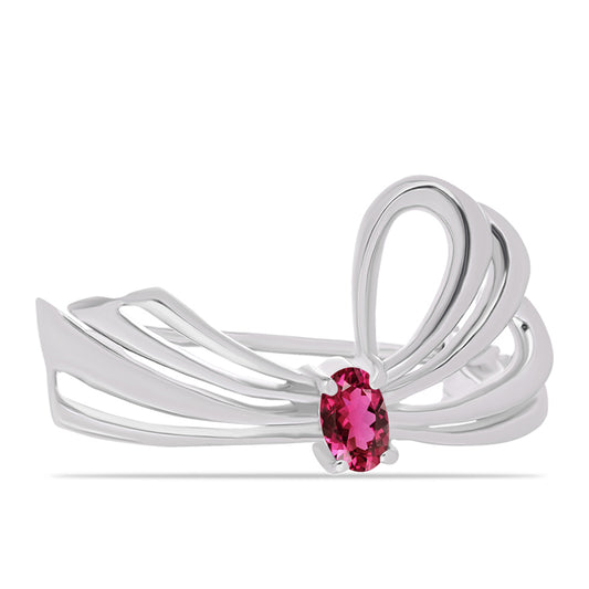 Broche de Plata con Rubelita de Cruzeiro