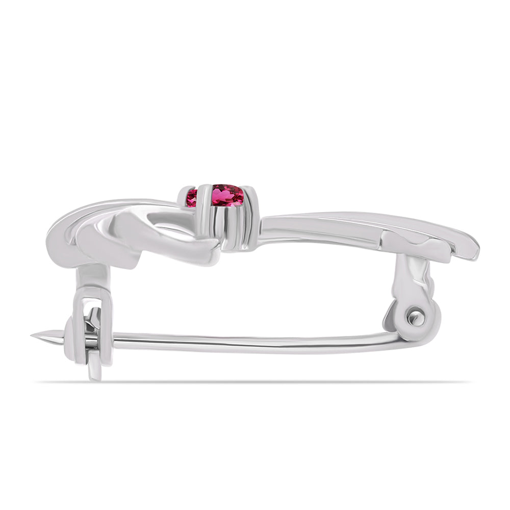 Broche de Plata con Rubelita de Cruzeiro