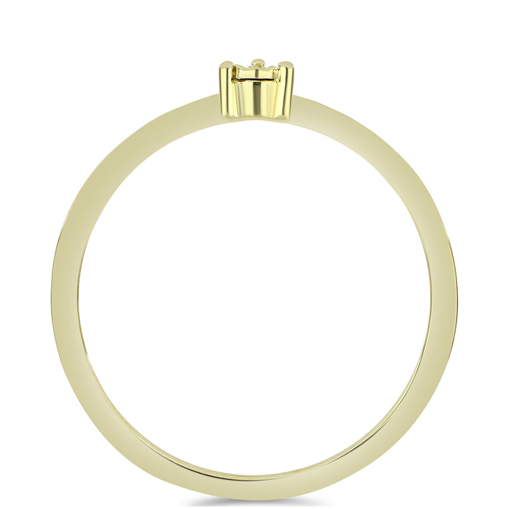 Anillo de Plata Bañada en Oro con Diamante Cognac 2 