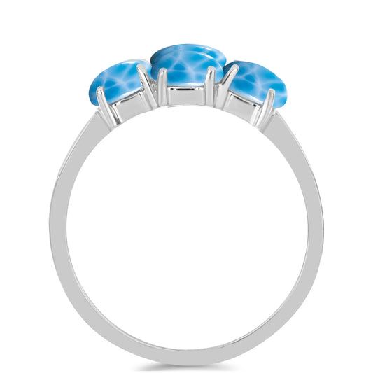 Anillo de Plata con Larimar de Barahona