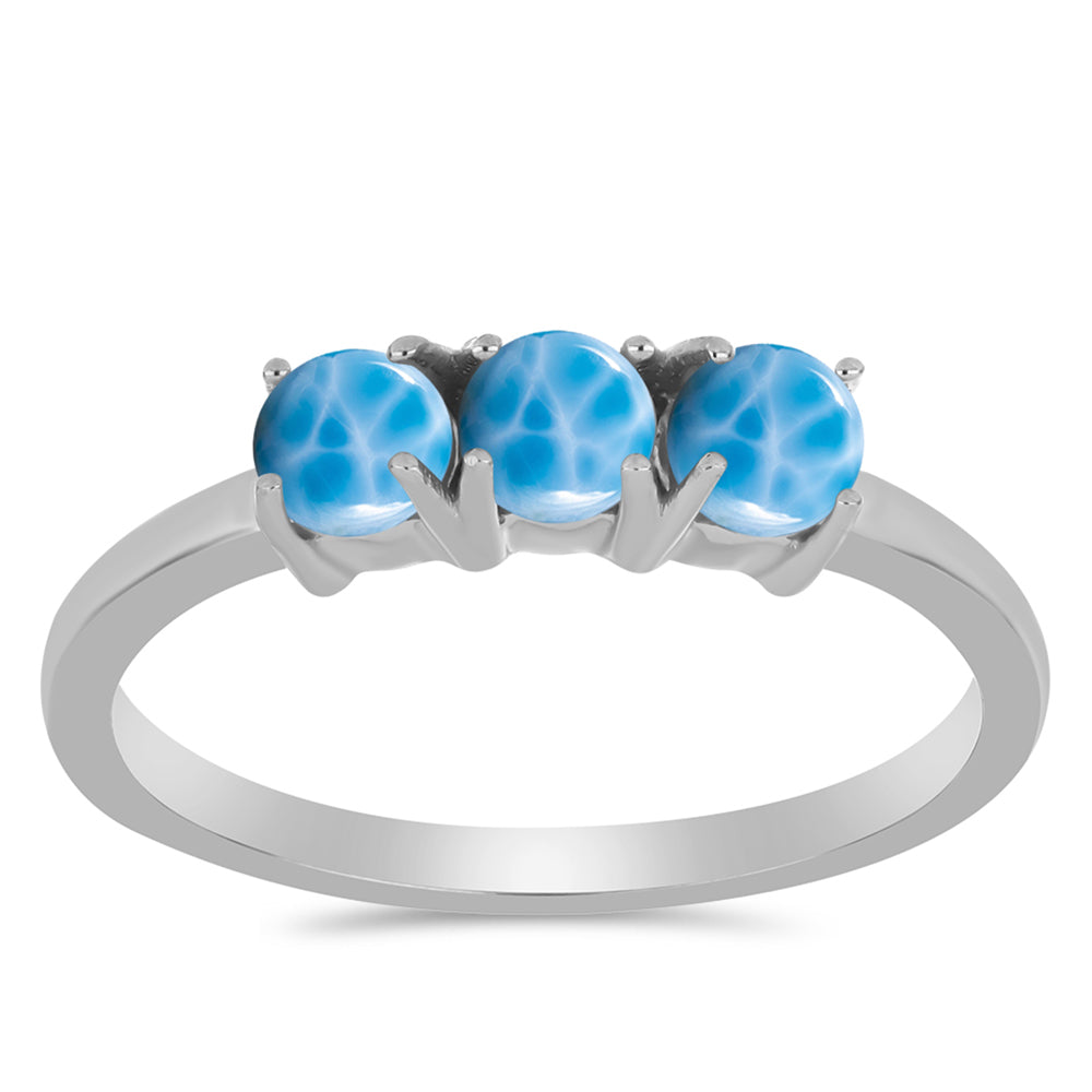 Anillo de Plata con Larimar de Barahona