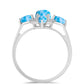 Anillo de Plata con Larimar de Barahona y Topacio Blanco