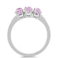 Anillo de Plata con Kunzita de Pala y Topacio Blanco