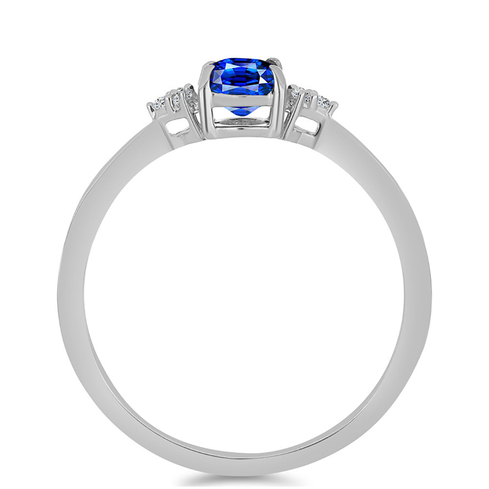 Anillo de Plata con Zafiro Azul Australiano y Topacio Blanco 2 