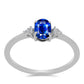 Anillo de Plata con Zafiro Azul Australiano y Topacio Blanco