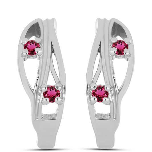 Pendientes de Plata con Rubelita de Cruzeiro