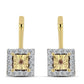 Pendientes de Plata Bañada en Oro con Diamante Cognac y Topacio Blanco