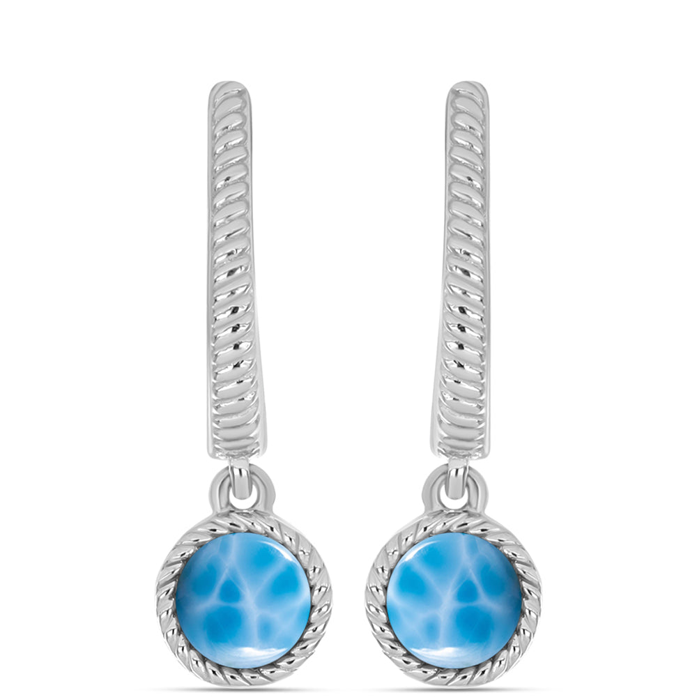 Pendientes de Plata con Larimar de Barahona