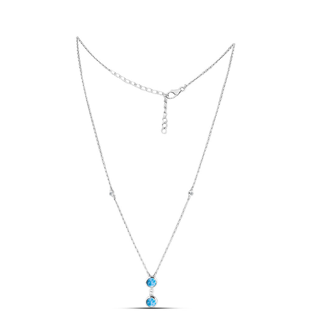 Collar de Plata con Larimar de Barahona y Topacio Blanco 1 