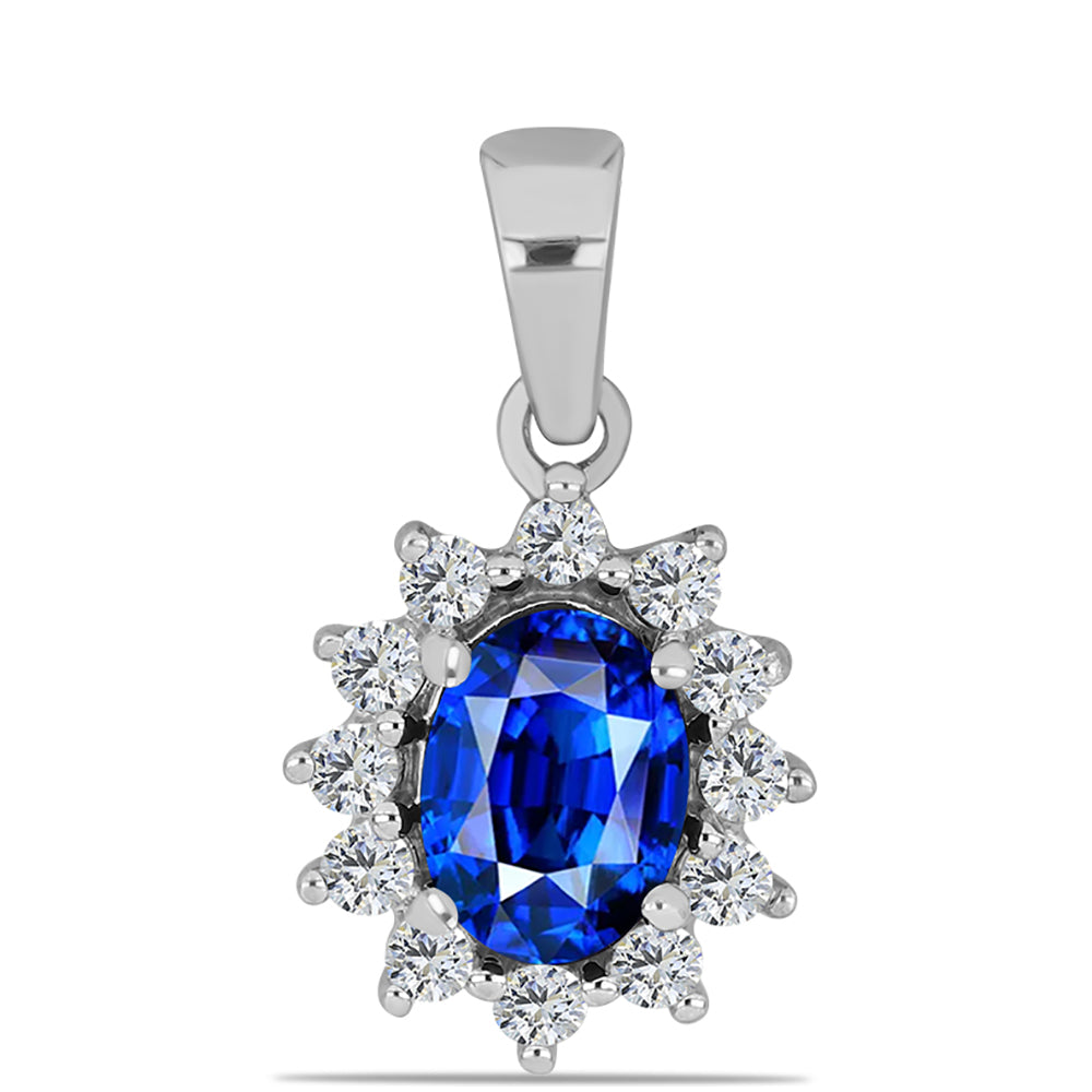 Colgante de Plata con Zafiro Azul Australiano y Topacio Blanco 1 