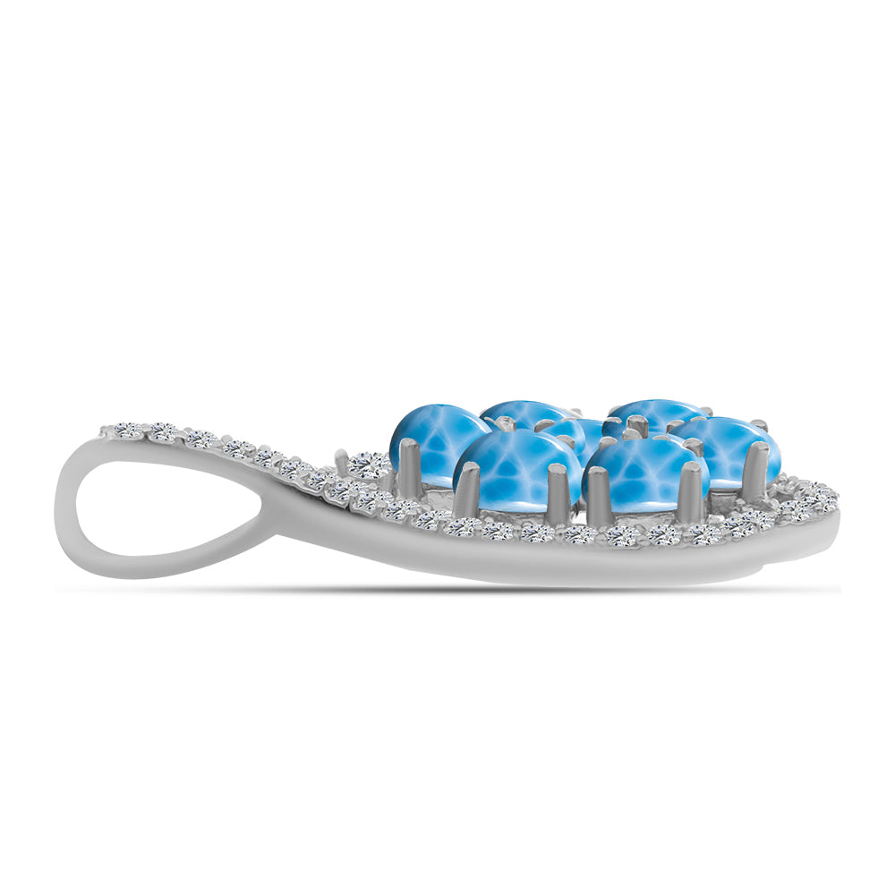 Colgante de Plata con Larimar de Barahona y Topacio Blanco 2 