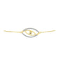 Pulsera de Plata Bañada en Oro con Diamante Cognac y Topacio Blanco