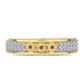 Anillo de Plata Bañada en Oro con Diamante Cognac y Topacio Blanco