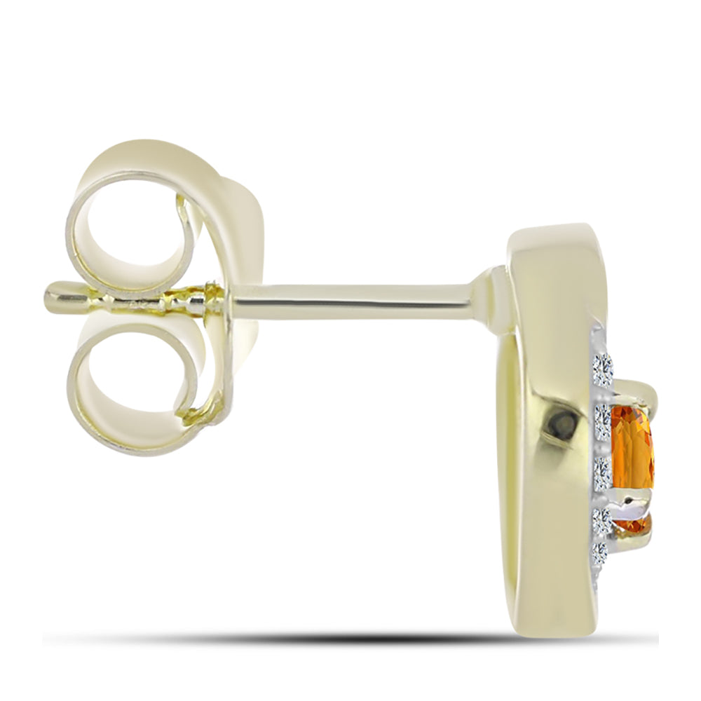 Pendientes de Plata Bañada en Oro con Zafiro Arco Iris y Topacio Blanco 2 